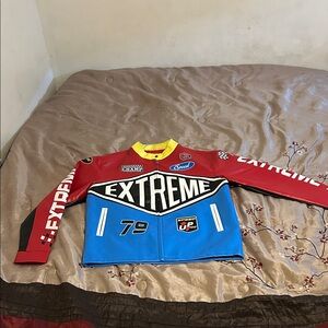 Copper Rivet Extreme Racing Jacket Red/Blue – Streetwear Y2K – Size XL